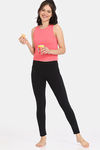Rosaline Fun Basics Knit Cotton Loungewear Top - Sun Kissed Coral — thumbnail 4